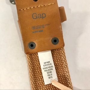 GAP Accessories - Gap Men's Tan Canvas & Leather Belt Large 40-44" GAP Accessories - Gap Men's Tan Canvas & Leather Belt Large 40-44"